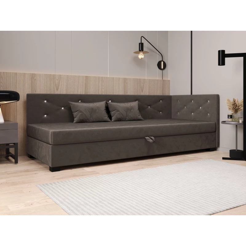 Čalúnená posteľ 100x195 MILEKA PLUS 2 - tmavo hnedá