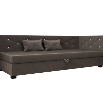 Čalúnená posteľ 120x195 MILEKA PLUS 2 - tmavo hnedá