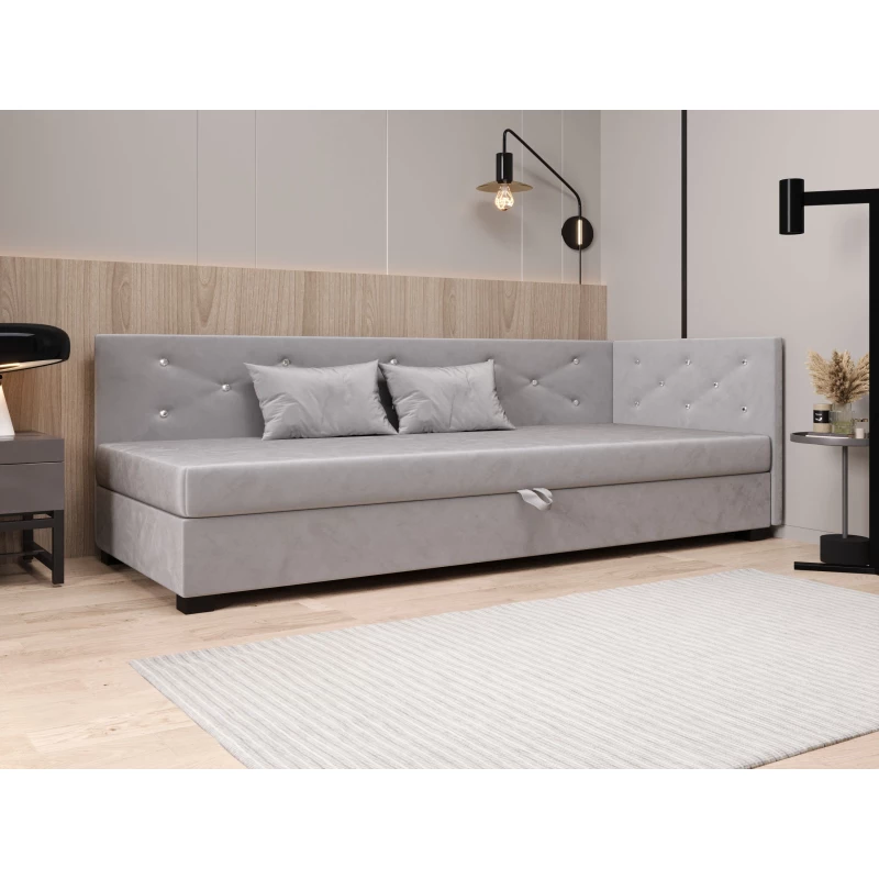 Čalúnená posteľ 90x195 MILEKA PLUS 2 - svetlo šedá