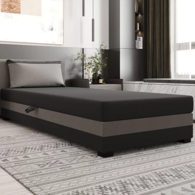 Jednolôžková posteľ 80x195 ZAJDA 1 s úložným priestorom - šedá / svetlo šedá