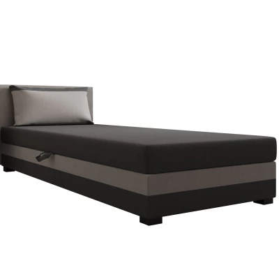 Jednolôžková posteľ 100x195 ZAJDA 1 s úložným priestorom - šedá / svetlo šedá