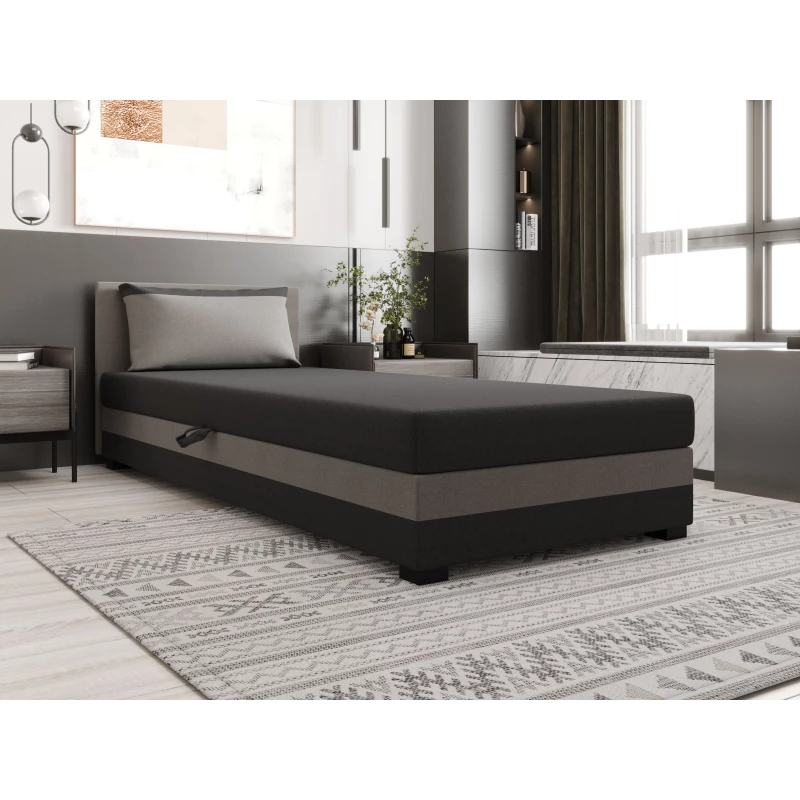 Jednolôžková posteľ 120x195 ZAJDA 1 s úložným priestorom - šedá / svetlo šedá