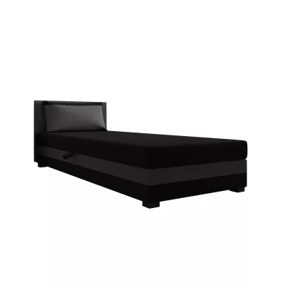 Jednolôžková posteľ 80x195 ZAJDA 1 s úložným priestorom - čierna / šedá