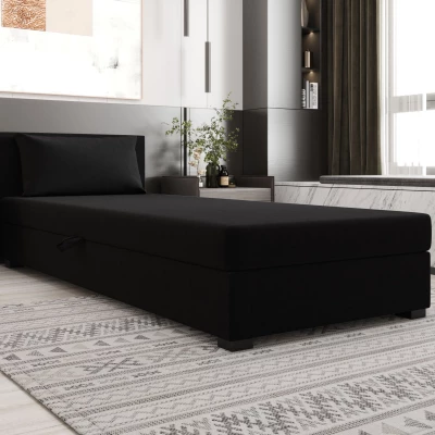 Jednolôžková posteľ 100x195 ZAJDA 1 s úložným priestorom - čierna