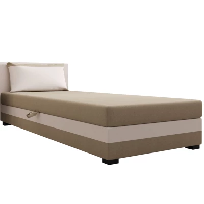 Jednolôžková posteľ 120x195 ZAJDA 1 s úložným priestorom - hnedá / ecru