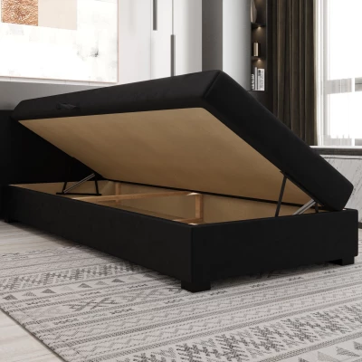 Jednolôžková posteľ 80x195 ZAJDA 1 s úložným priestorom - hnedá