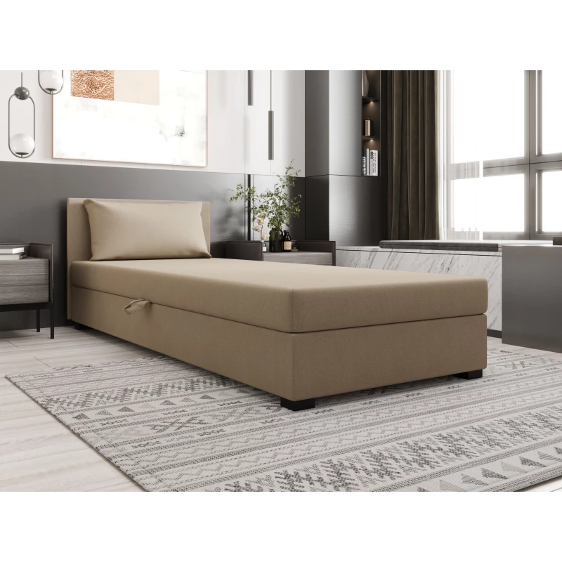 Jednolôžková posteľ 100x195 ZAJDA 1 s úložným priestorom - hnedá