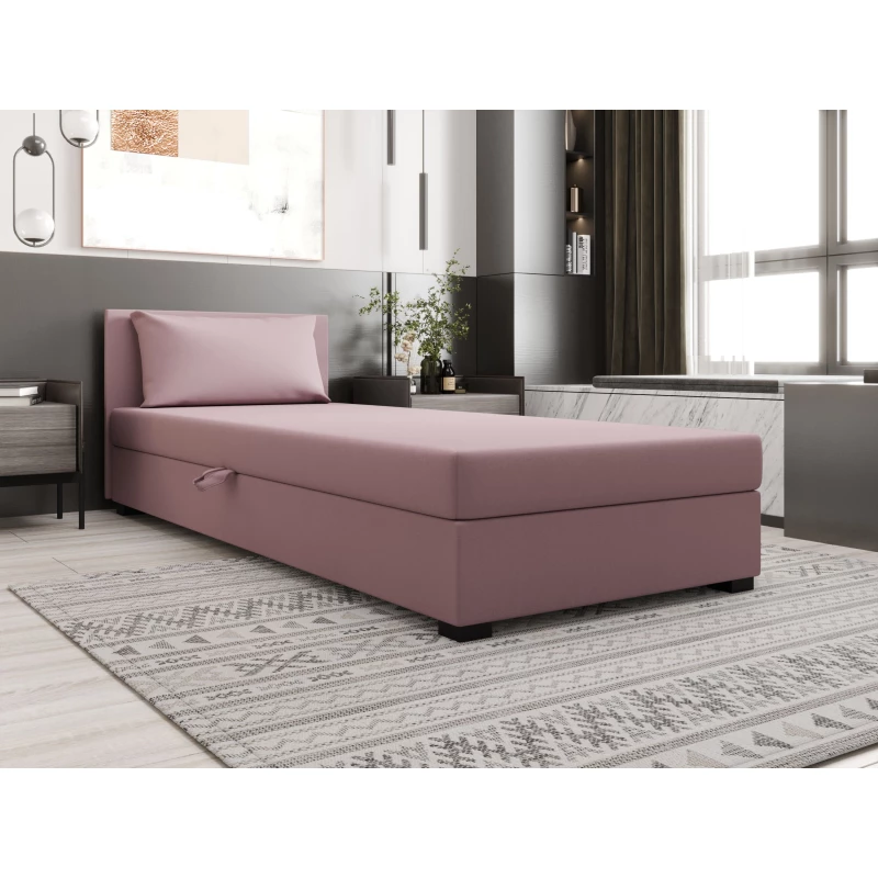 Jednolôžková posteľ 110x195 ZAJDA 1 s úložným priestorom - ružová