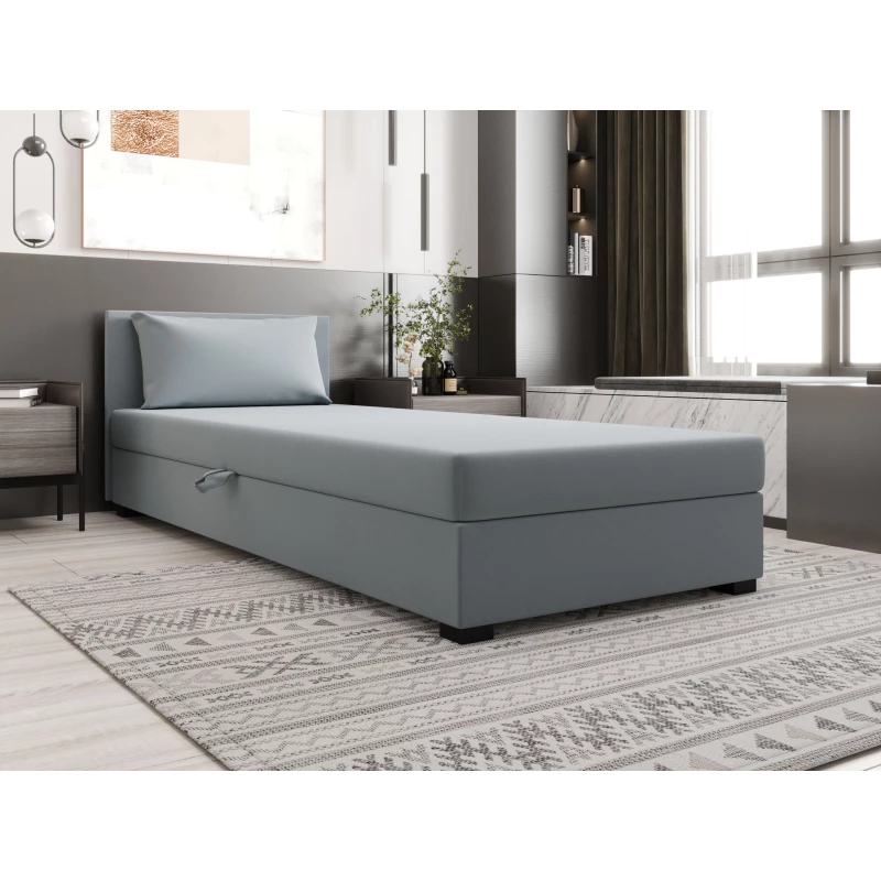 Jednolôžková posteľ 110x195 ZAJDA 1 s úložným priestorom - modrošedá