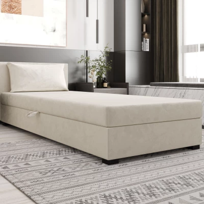 Jednolôžková posteľ 110x195 ZAJDA 1 s úložným priestorom - ecru