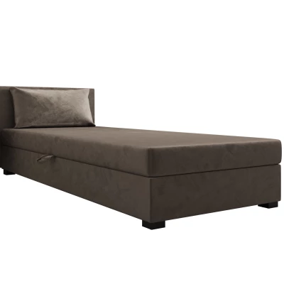 Jednolôžková posteľ 100x195 ZAJDA 1 s úložným priestorom - tmavo hnedá