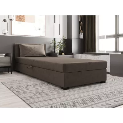 Jednolôžková posteľ 110x195 ZAJDA 1 s úložným priestorom - tmavo hnedá