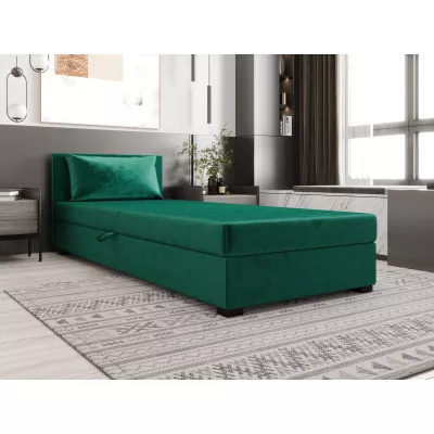 Jednolôžková posteľ 80x195 ZAJDA 1 s úložným priestorom - zelená