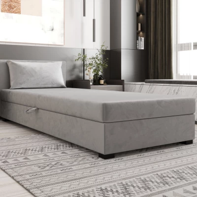 Jednolôžková posteľ 100x195 ZAJDA 1 s úložným priestorom - svetlo šedá