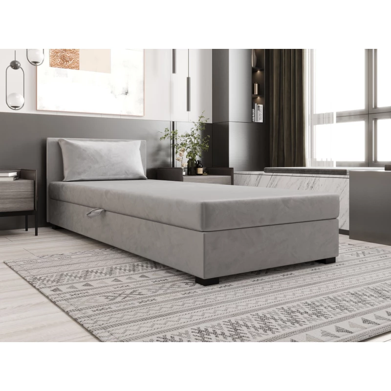 Jednolôžková posteľ 110x195 ZAJDA 1 s úložným priestorom - svetlo šedá