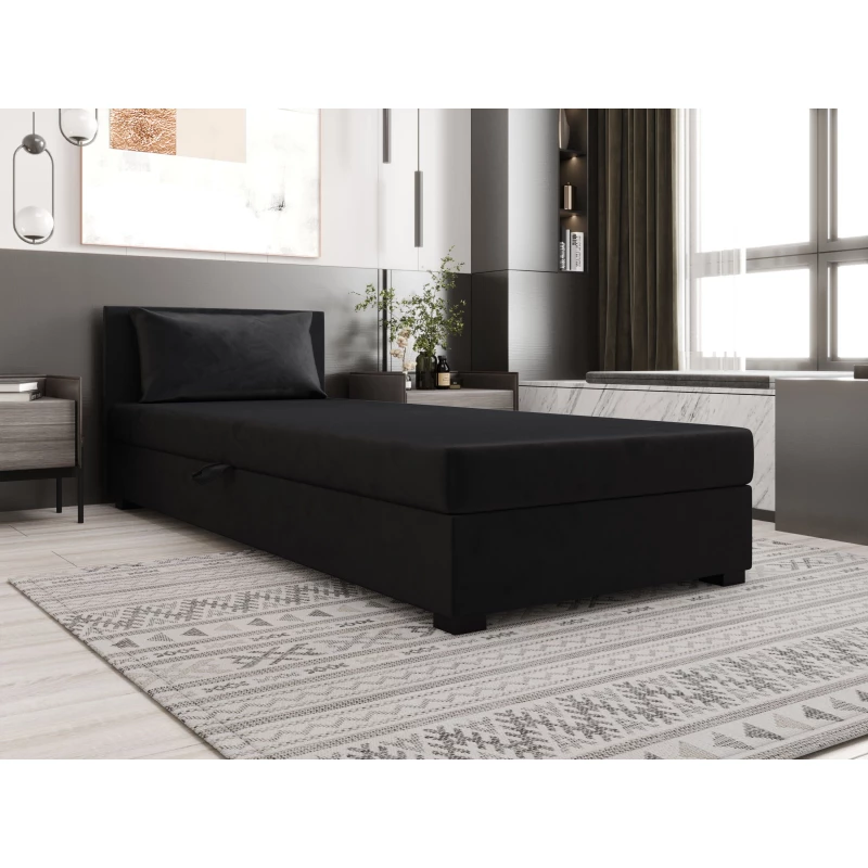 Jednolôžková posteľ 100x195 ZAJDA 1 s úložným priestorom - grafitová