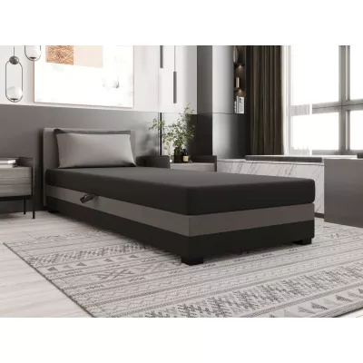 Jednolôžková posteľ 100x195 ZAJDA 2 s úložným priestorom - šedá / svetlo šedá