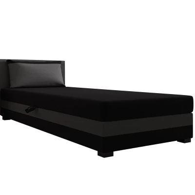 Jednolôžková posteľ 100x195 ZAJDA 2 s úložným priestorom - čierna / šedá