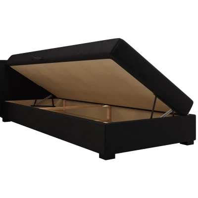 Jednolôžková posteľ 120x195 ZAJDA 2 s úložným priestorom - čierna