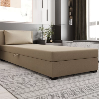 Jednolôžková posteľ 80x195 ZAJDA 2 s úložným priestorom - hnedá