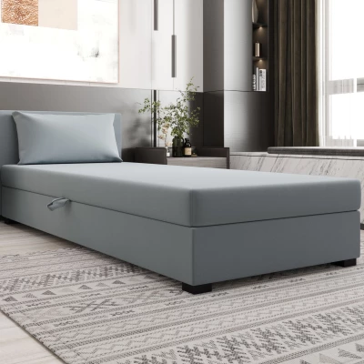 Jednolôžková posteľ 110x195 ZAJDA 2 s úložným priestorom - modrošedá