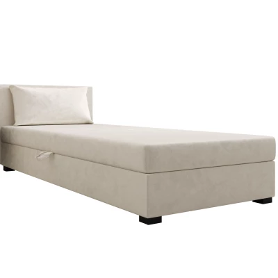 Jednolôžková posteľ 100x195 ZAJDA 2 s úložným priestorom - ecru