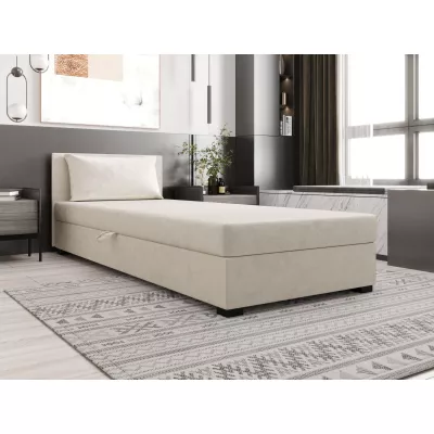 Jednolôžková posteľ 100x195 ZAJDA 2 s úložným priestorom - ecru