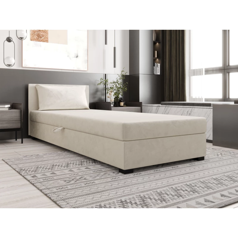 Jednolôžková posteľ 120x195 ZAJDA 2 s úložným priestorom - ecru