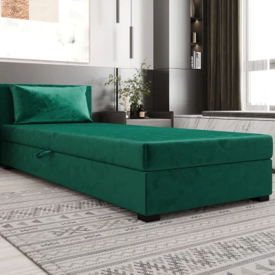 Jednolôžková posteľ 100x195 ZAJDA 2 s úložným priestorom - zelená