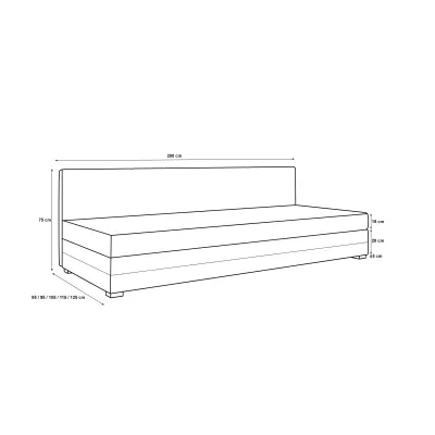 Jednolôžková posteľ 110x195 ZAJDA BIZ 1 s úložným priestorom - šedá / svetlo šedá