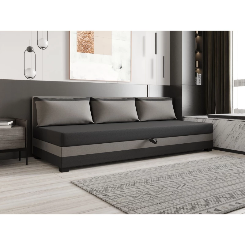 Jednolôžková posteľ 110x195 ZAJDA BIZ 1 s úložným priestorom - šedá / svetlo šedá