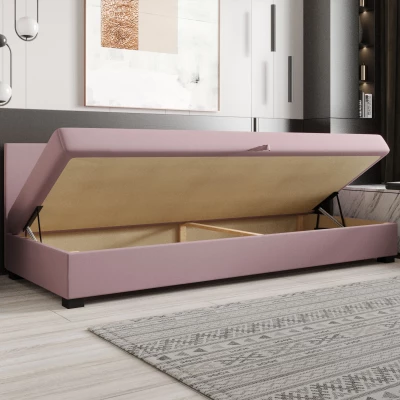 Jednolôžková posteľ 80x195 ZAJDA BIZ 1 s úložným priestorom - čierna / ecru