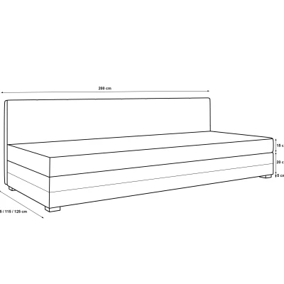 Jednolôžková posteľ 100x195 ZAJDA BIZ 1 s úložným priestorom - čierna / ecru