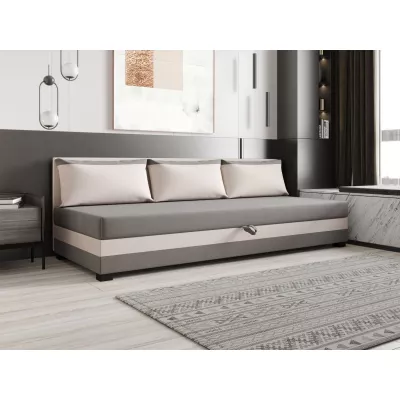 Jednolôžková posteľ 100x195 ZAJDA BIZ 1 s úložným priestorom - svetlo šedá / ecru