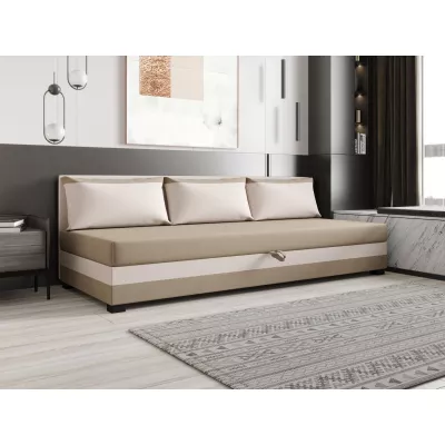 Jednolôžková posteľ 80x195 ZAJDA BIZ 1 s úložným priestorom - hnedá / ecru