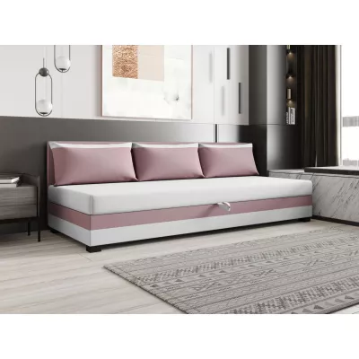 Jednolôžková posteľ 80x195 ZAJDA BIZ 1 s úložným priestorom - ružová / biela