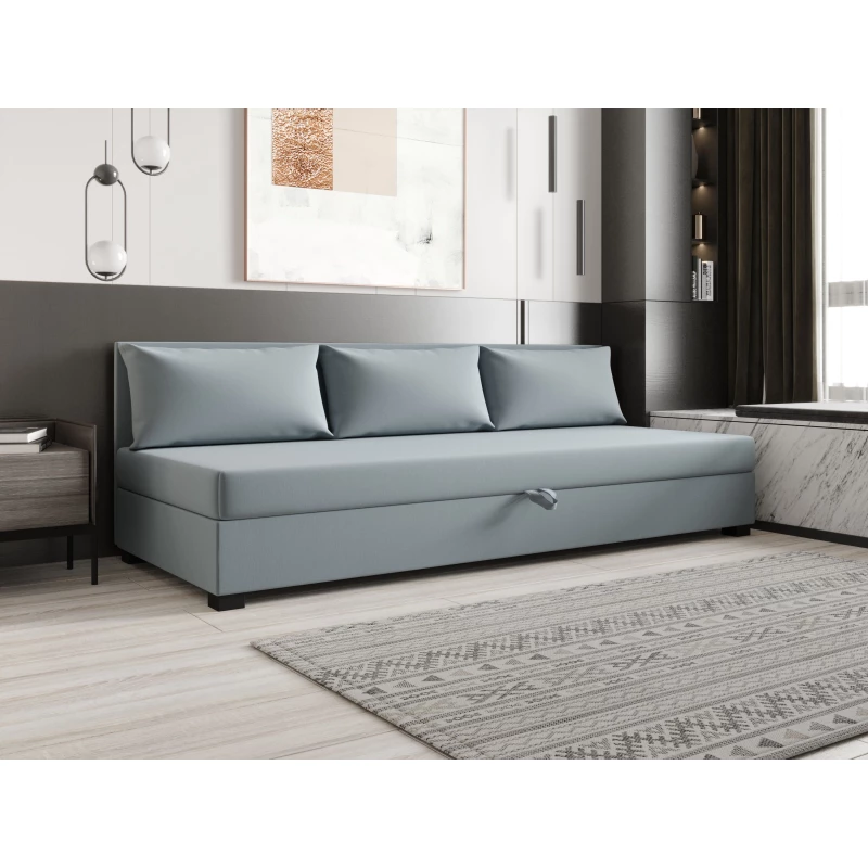 Jednolôžková posteľ 110x195 ZAJDA BIZ 1 s úložným priestorom - modrošedá