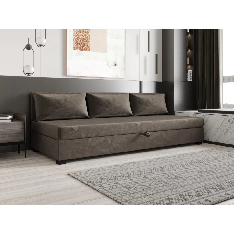 Jednolôžková posteľ 100x195 ZAJDA BIZ 1 s úložným priestorom - tmavo hnedá