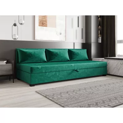 Jednolôžková posteľ 80x195 ZAJDA BIZ 1 s úložným priestorom - zelená