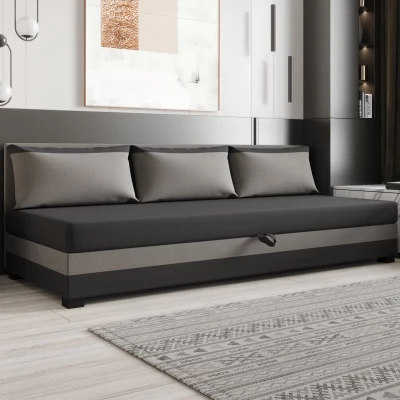 Jednolôžková posteľ 120x195 ZAJDA BIZ 2 s úložným priestorom - šedá / svetlo šedá