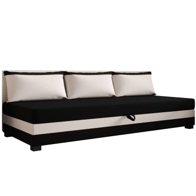Jednolôžková posteľ 80x195 ZAJDA BIZ 2 s úložným priestorom - čierna / ecru