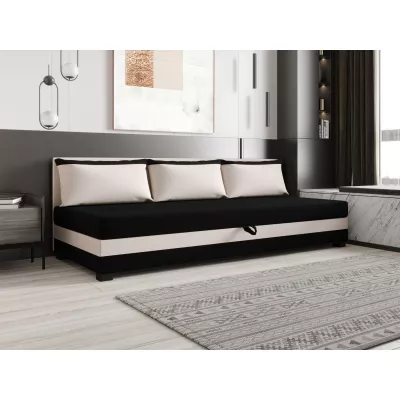 Jednolôžková posteľ 100x195 ZAJDA BIZ 2 s úložným priestorom - čierna / ecru