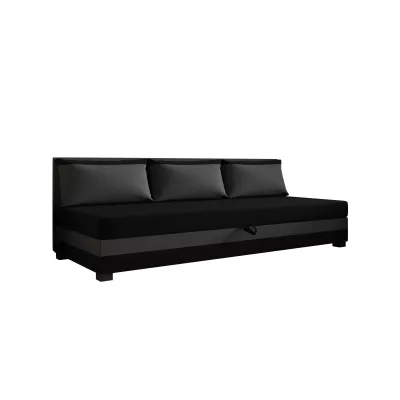 Jednolôžková posteľ 80x195 ZAJDA BIZ 2 s úložným priestorom - čierna / šedá