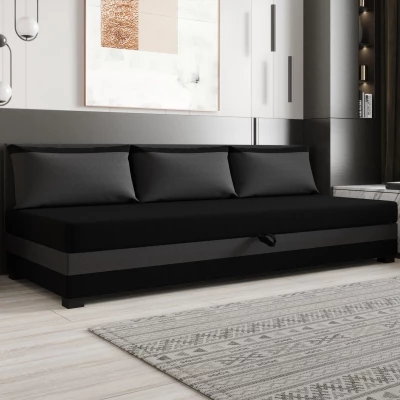 Jednolôžková posteľ 80x195 ZAJDA BIZ 2 s úložným priestorom - čierna / šedá