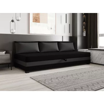 Jednolôžková posteľ 90x195 ZAJDA BIZ 2 s úložným priestorom - čierna / šedá