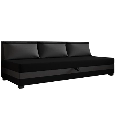 Jednolôžková posteľ 100x195 ZAJDA BIZ 2 s úložným priestorom - čierna / šedá