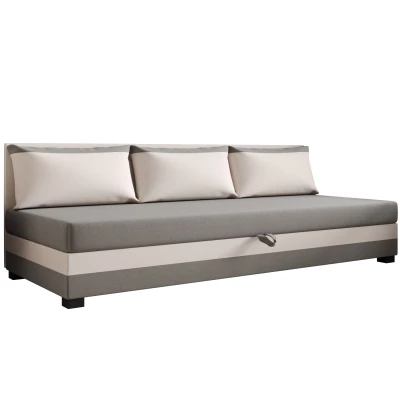 Jednolôžková posteľ 110x195 ZAJDA BIZ 2 s úložným priestorom - svetlo šedá / ecru