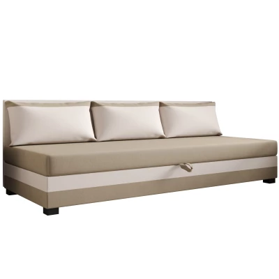 Jednolôžková posteľ 100x195 ZAJDA BIZ 2 s úložným priestorom - hnedá / ecru