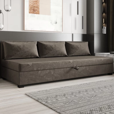 Jednolôžková posteľ 120x195 ZAJDA BIZ 2 s úložným priestorom - tmavo hnedá