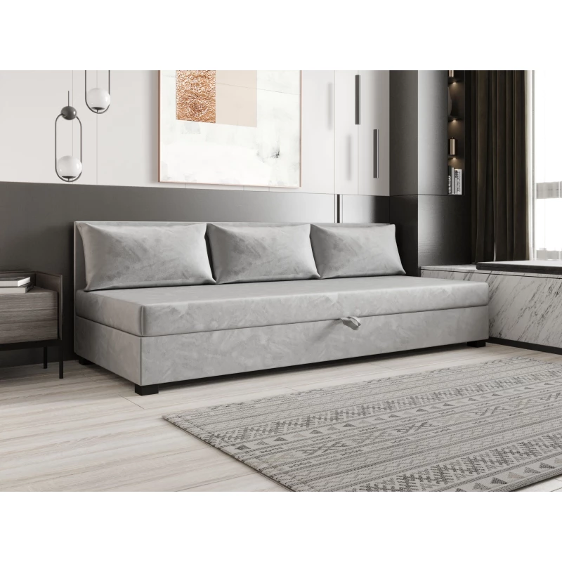 Jednolôžková posteľ 110x195 ZAJDA BIZ 2 s úložným priestorom - svetlo šedá